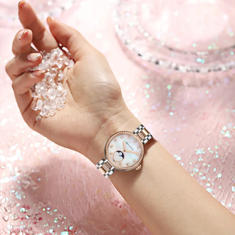Sea Gull Automatic Mechanical Movement Steel Strap Watch Women's Watch Mother of Pearl Color Watch Dial-3