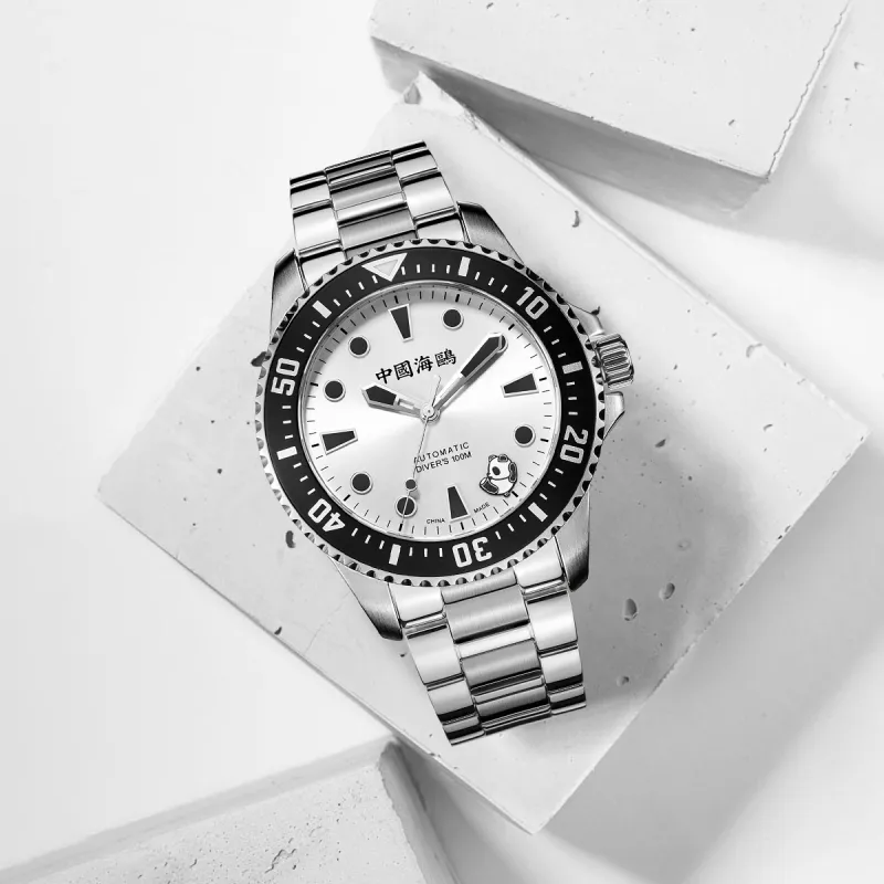 Sea Gull Ocean Automatic Mechanical Movement Stainless Steel Watchband Watch Men's Watches White Dial-4