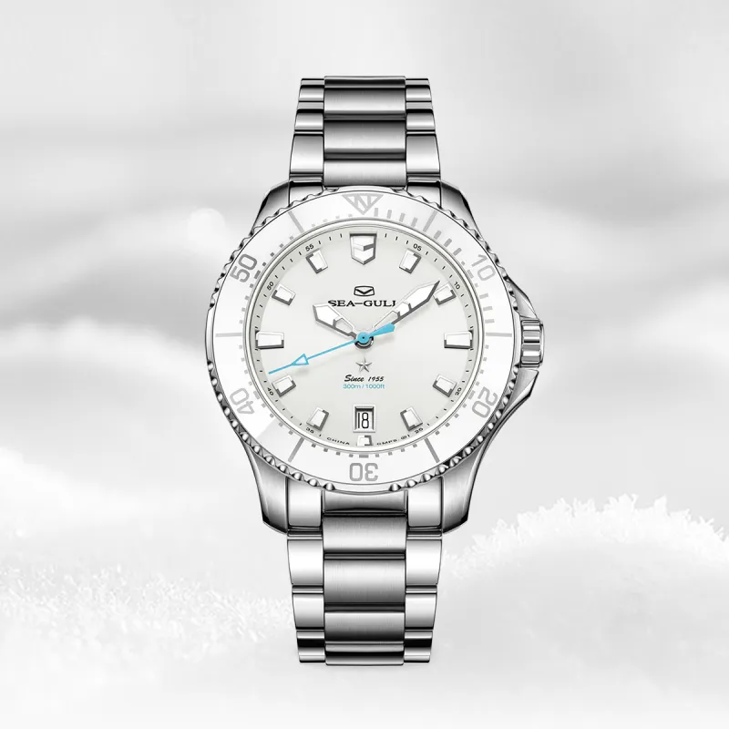 Sea Gull Ocean Automatic Mechanical Movement Steel Strap Watch Women's Watch White Dial-6