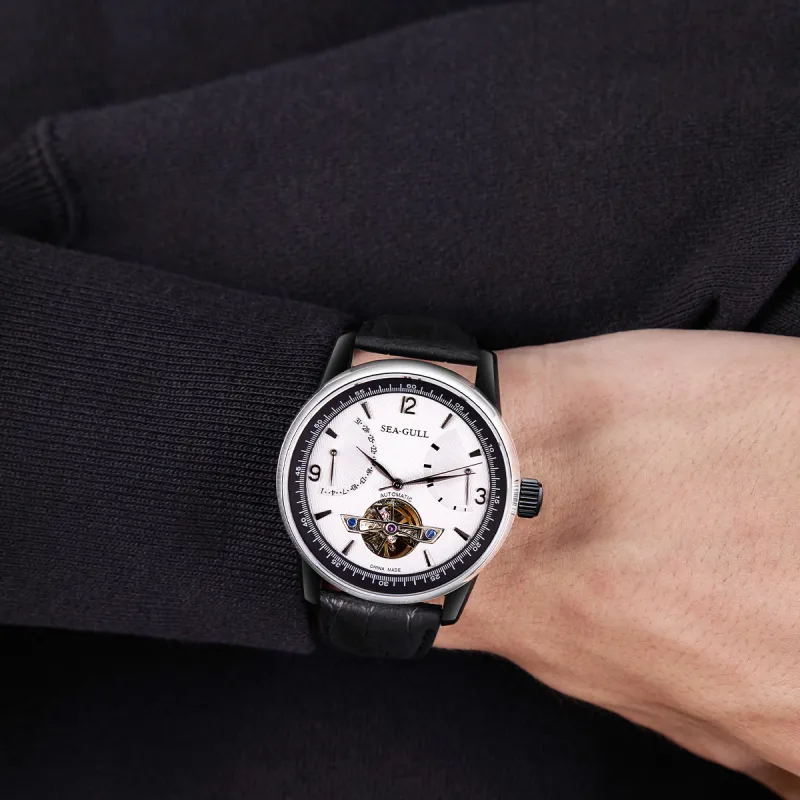 Sea Gull LE BRASSUS Automatic Mechanical Movement Watch Men's Watches Black Dial-29