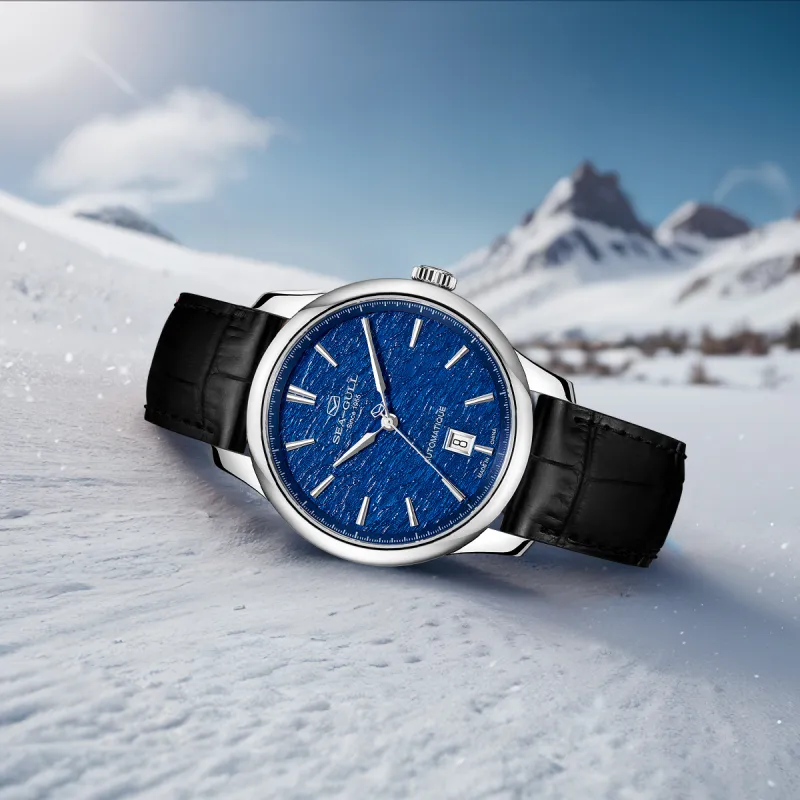 Sea Gull Superhuman Collection Automatic Mechanical Movement Genuine Leather Strap Watch Men's Watches White Dial-16