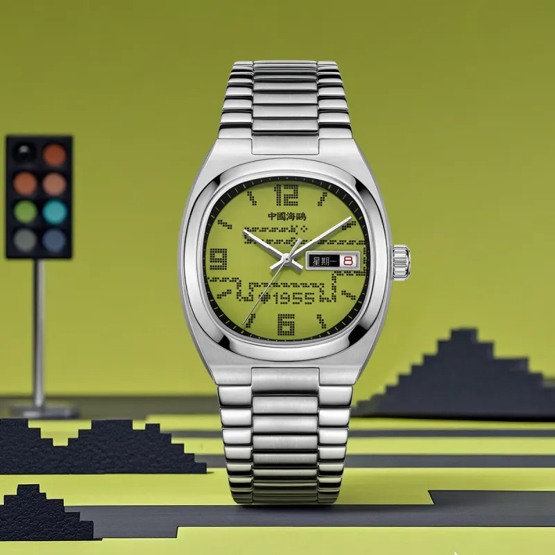 Sea Gull Retro TV Snake Special Edition Automatic Mechanical Movement Stainless Steel Watchband Watch Unisex Green Dial-6