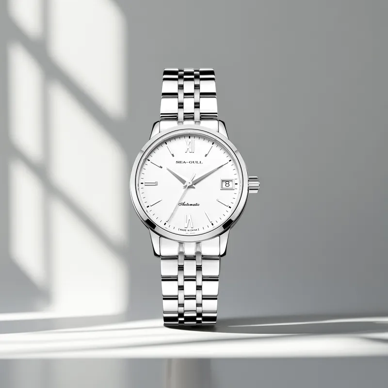 Sea Gull National Automatic Mechanical Movement Steel Strap Watch Women's Watch White Dial-6