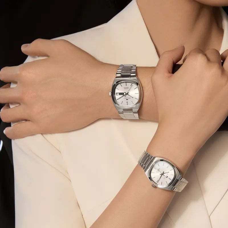 Sea Gull Zall Series Automatic Mechanical Movement Steel Strap Watch Unisex Silver Dial-4