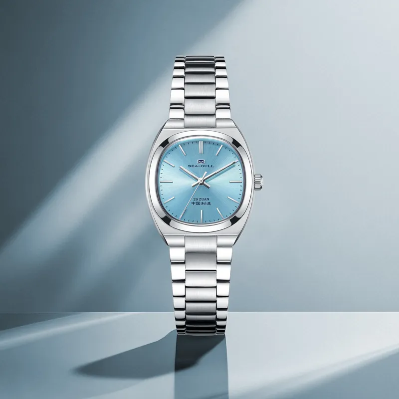 Sea Gull Zall Series Automatic Mechanical Movement Steel Strap Watch Unisex Silver Dial-13