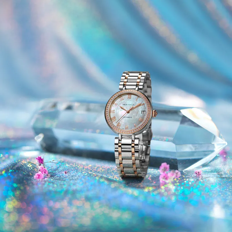 Sea Gull MASTER Automatic Mechanical Movement Steel Strap Watch Women's Watch Mother of Pearl Color Watch Dial-5