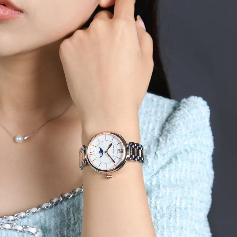 Sea-Gull Collection Automatic Mechanical Movement Steel Strap Watch Women's Watch White Dial-3