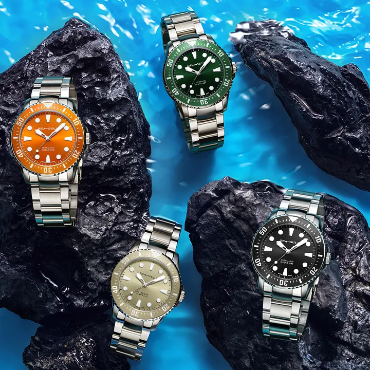 Sea Gull Ocean Series Automatic Mechanical Movement Steel Strap Watch Men's Watches Green Dial-5