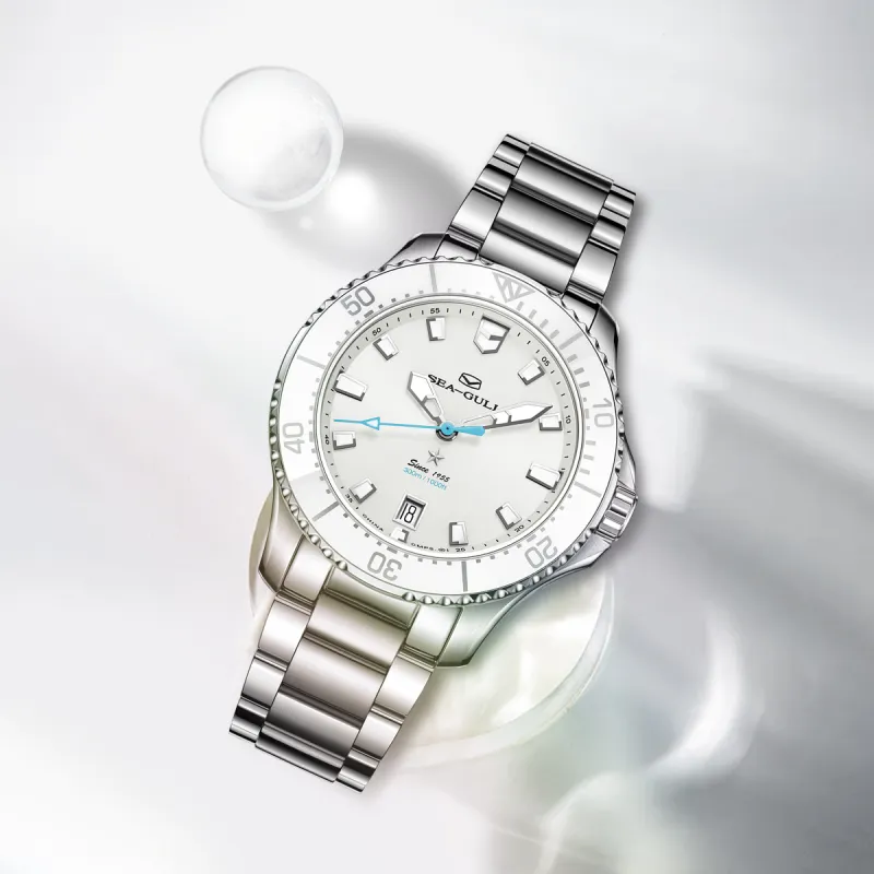 Sea Gull Ocean Automatic Mechanical Movement Steel Strap Watch Women's Watch White Dial-5