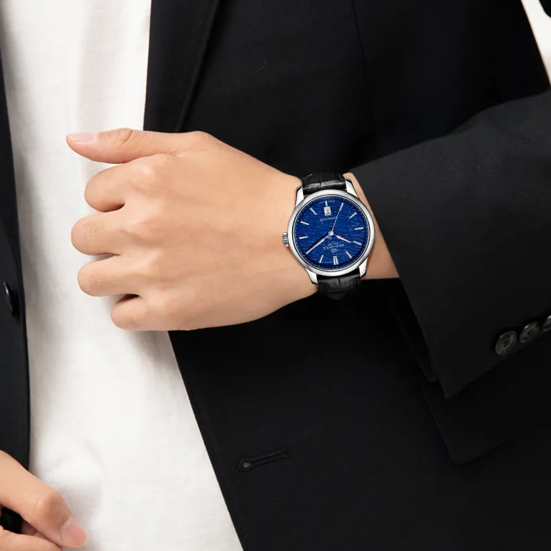 Sea Gull Superhuman Collection Automatic Mechanical Movement Genuine Leather Strap Watch Men's Watches White Dial-15