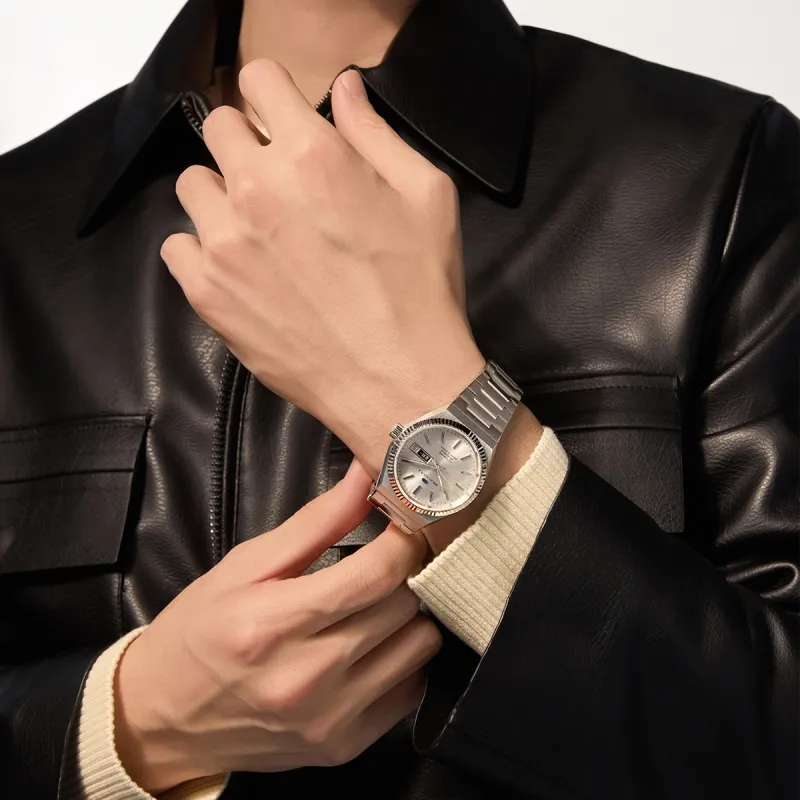 Sea Gull Automatic Mechanical Movement Stainless Steel Watchband Watch Men's Watches Silver Dial-3