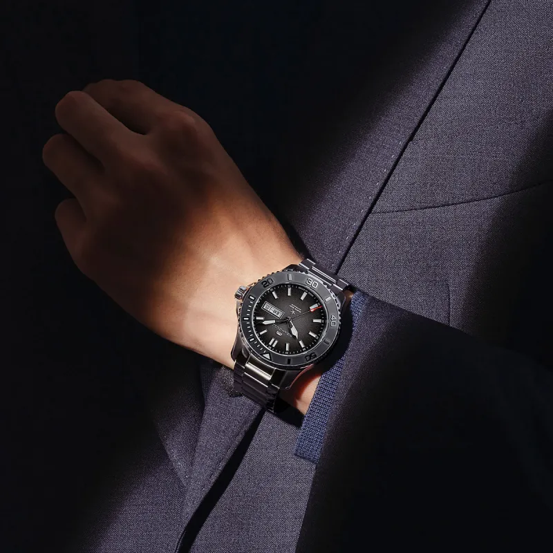 Sea Gull Ocean Mechanical Movement Steel Strap Watch Men's Watches Black Dial-6