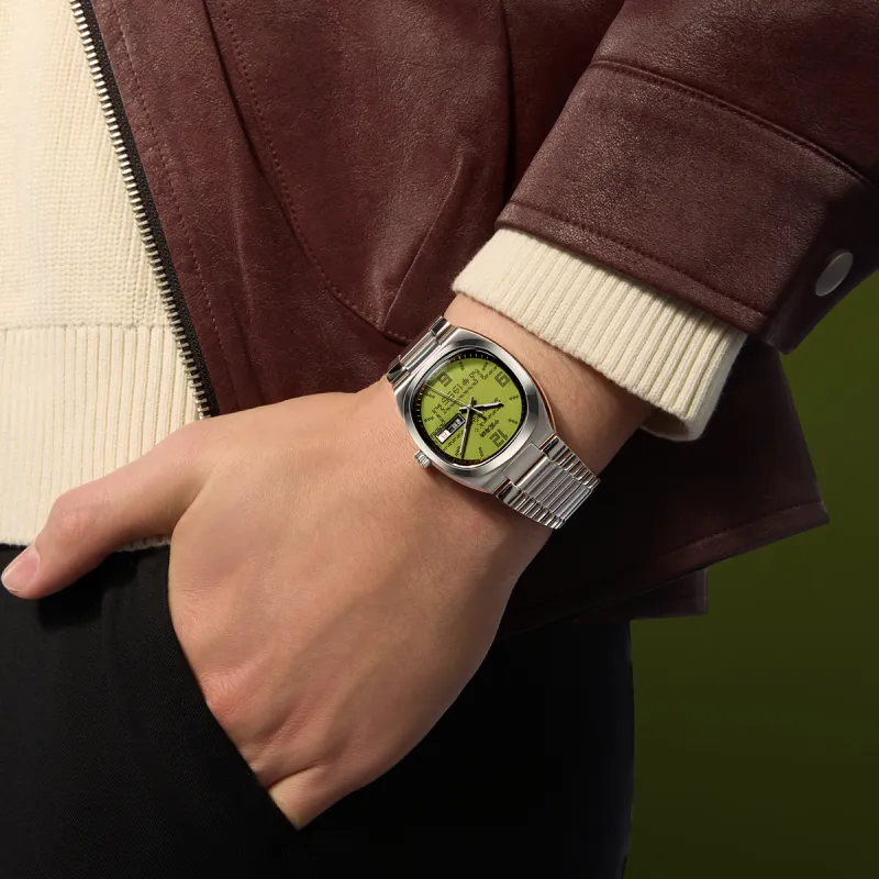 Sea Gull Retro TV Snake Special Edition Automatic Mechanical Movement Stainless Steel Watchband Watch Unisex Green Dial-8