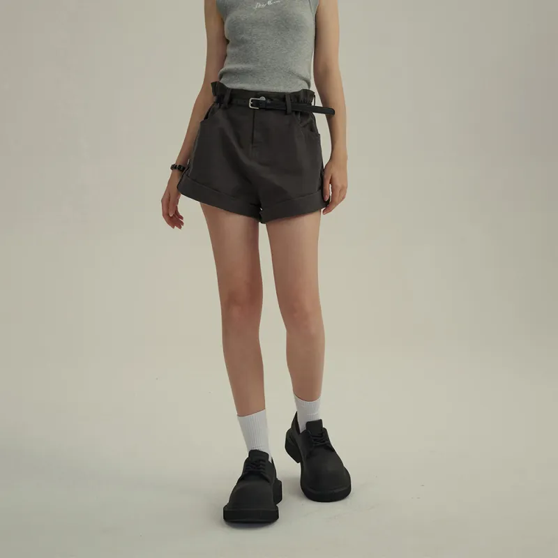 Heartboon Casual Shorts Women's Iron Gray-2