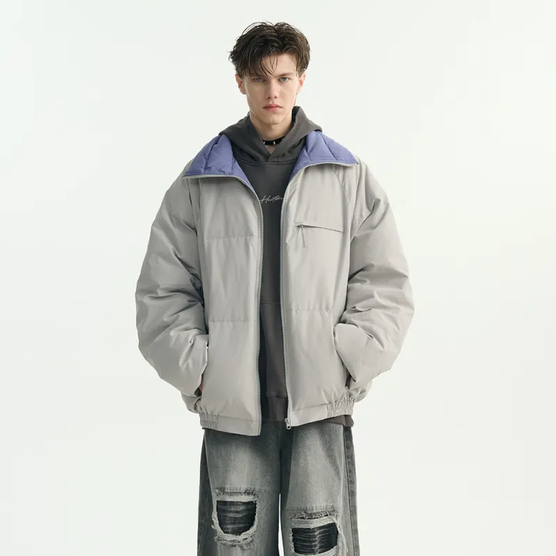 Heartboon Down Jacket Unisex Khaki Gray-4
