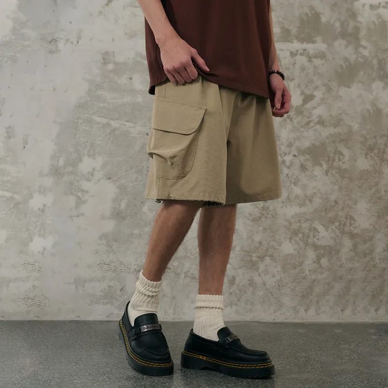 Heartboon Cargo Shorts Unisex Khaki-5
