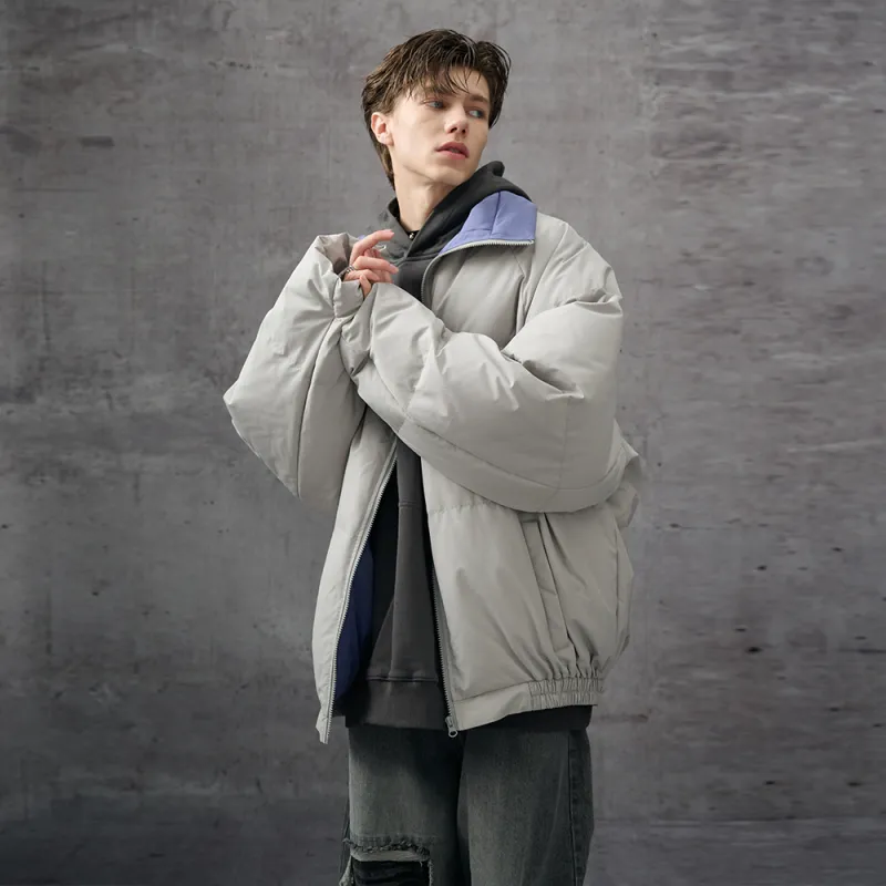 Heartboon Down Jacket Unisex Khaki Gray-6