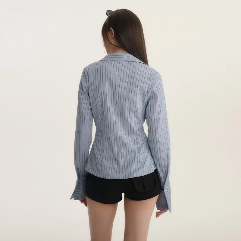 Heartboon Shirt Women's Blue Stripes-2