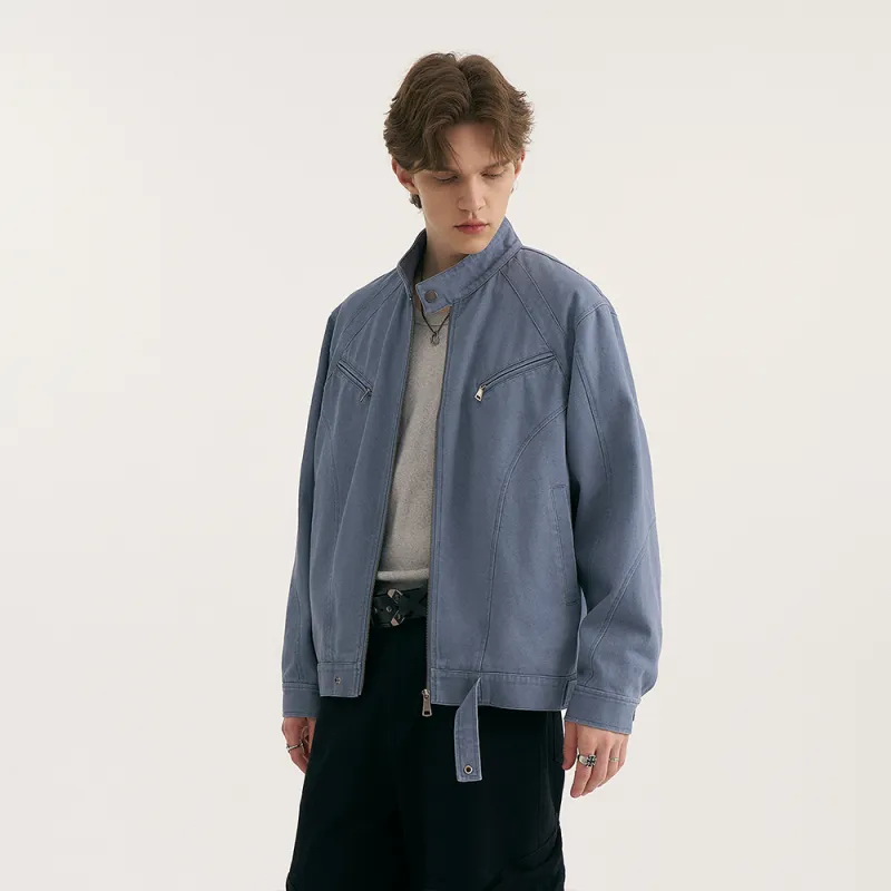 Heartboon Jackets Coats Unisex Washed Blue-5