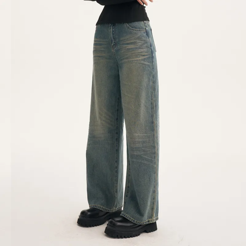 Heartboon Jeans Unisex Washed Blue-3
