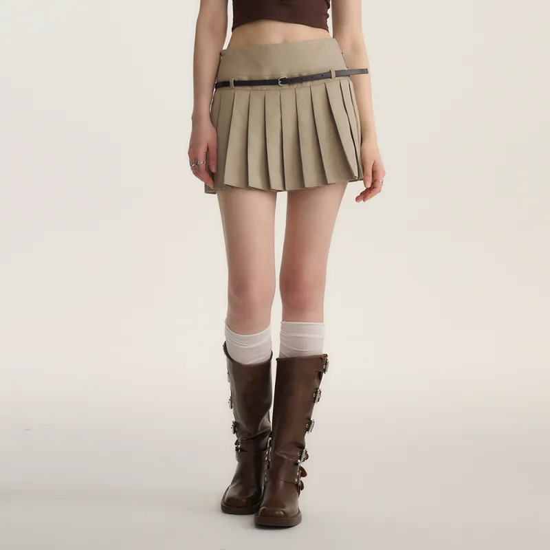 Heartboon Casual Short Skirts Women's Khaki-2
