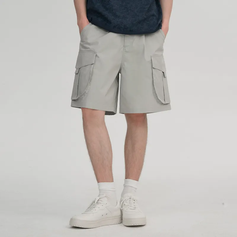 Heartboon Cargo Shorts Unisex Light Gray-3