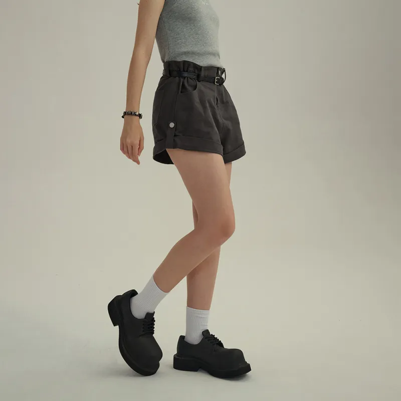 Heartboon Casual Shorts Women's Iron Gray-4