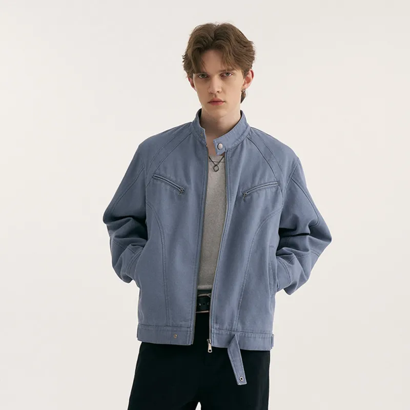 Heartboon Jackets Coats Unisex Washed Blue-3