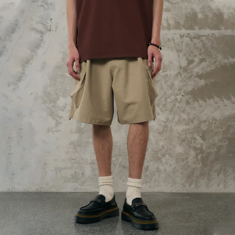 Heartboon Cargo Shorts Unisex Khaki-3