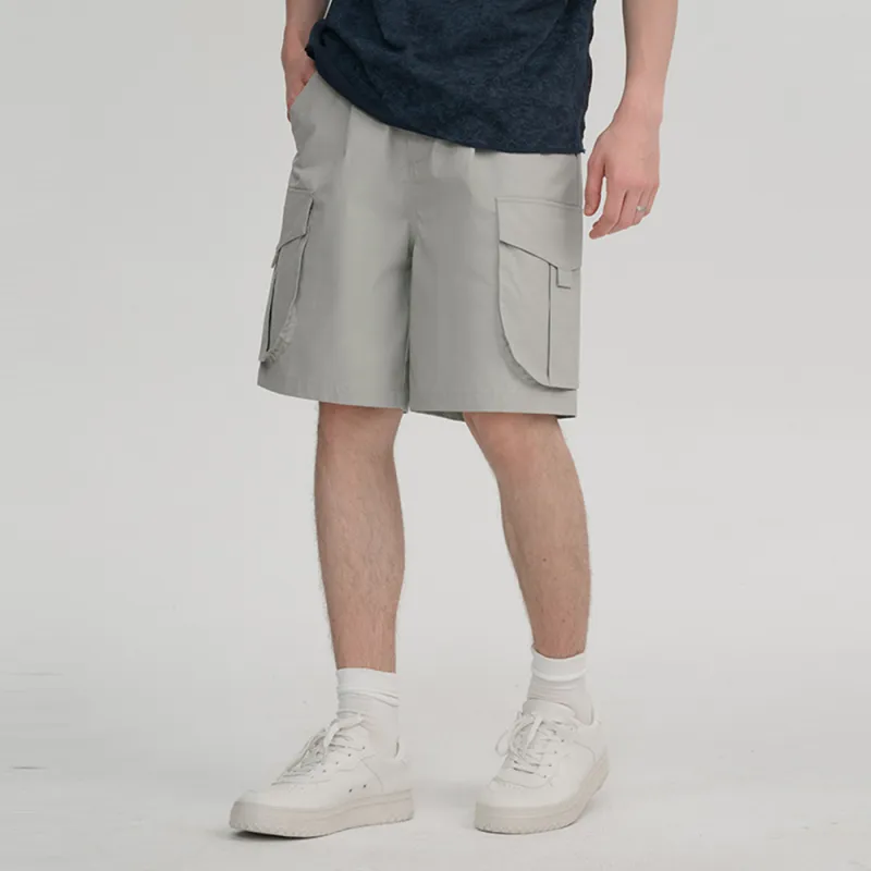 Heartboon Cargo Shorts Unisex Light Gray-5