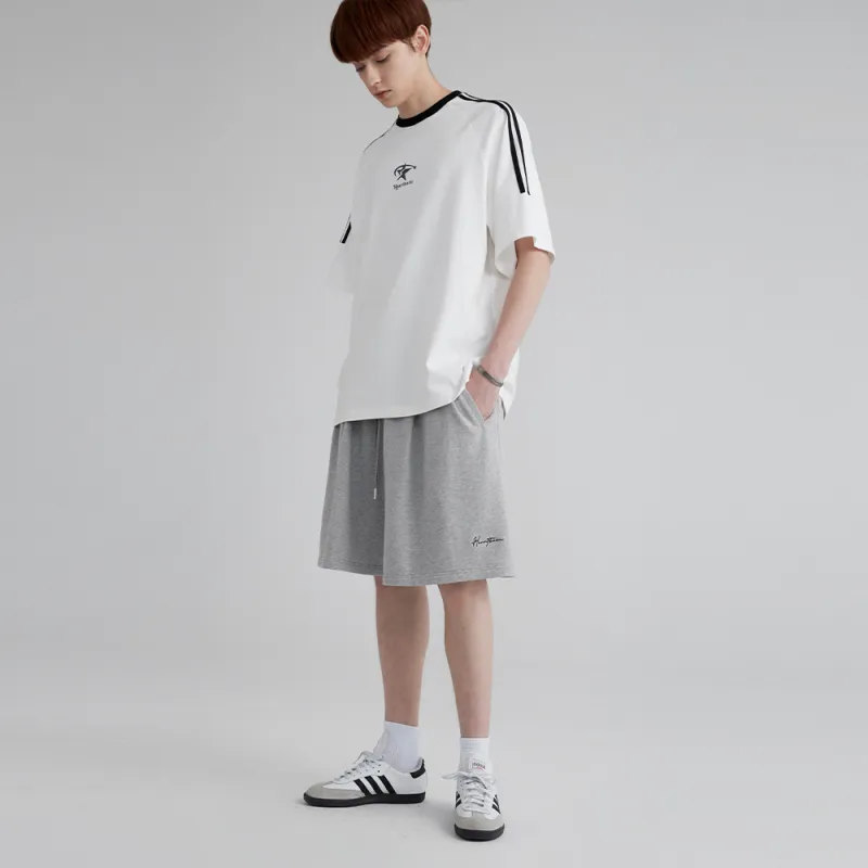 Heartboon Casual Shorts Unisex Heather Gray-4