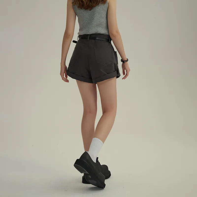 Heartboon Casual Shorts Women's Iron Gray-5