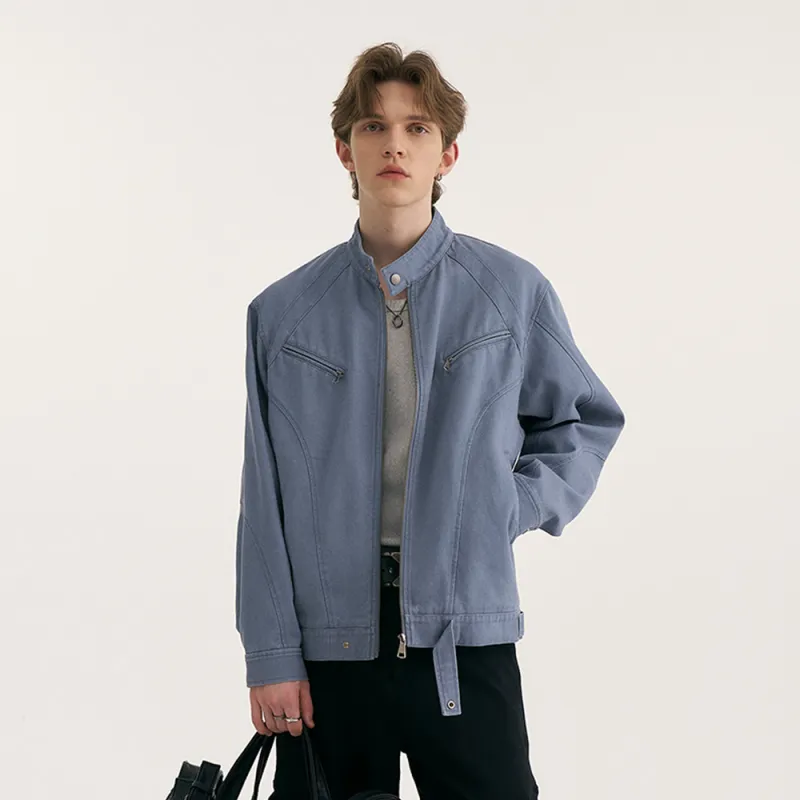 Heartboon Jackets Coats Unisex Washed Blue-2
