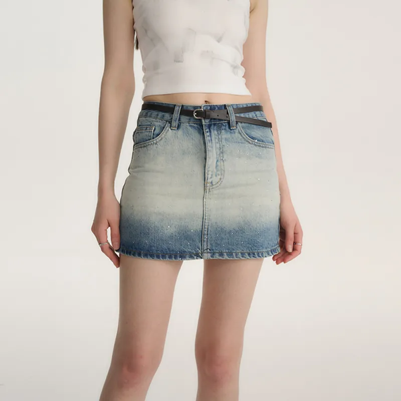 Heartboon Denim Short Skirts Women's Blue-6