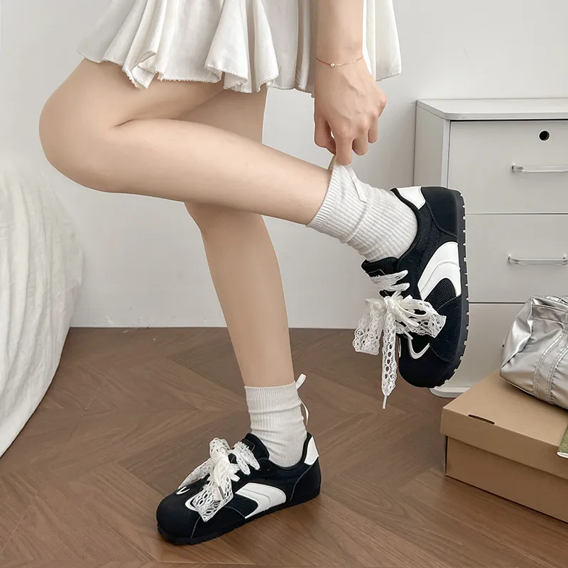 TUOPIN Anti Slip Wear Resistant Low Top Skateboard Shoes Women's-35