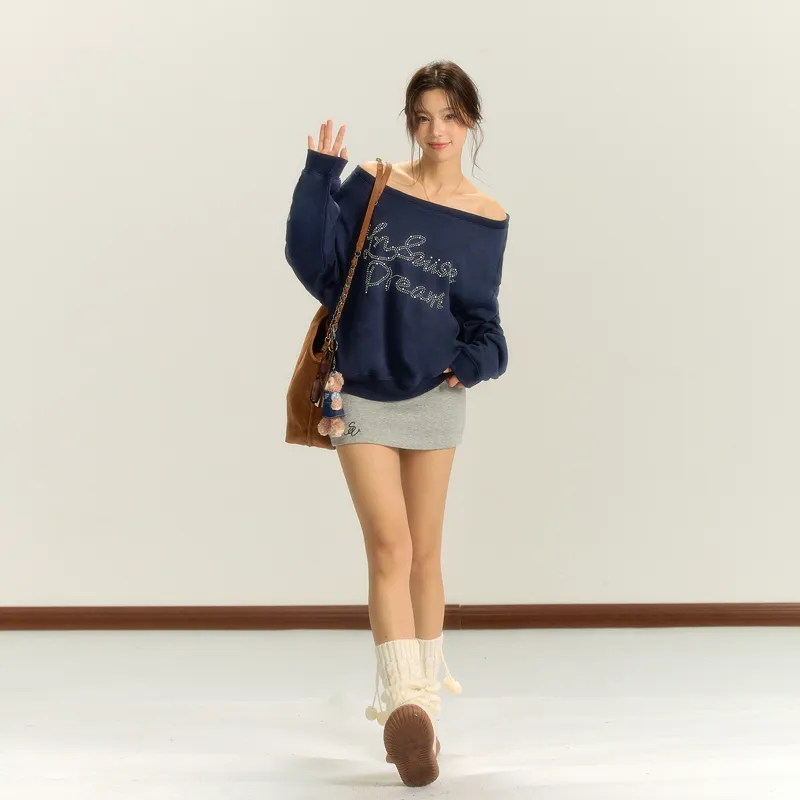 INSLIISA Sweatshirts Women's Navy Blue-4