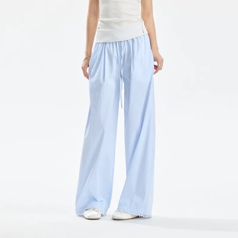 INSLIISA Casual Pants Women's Light Blue-1