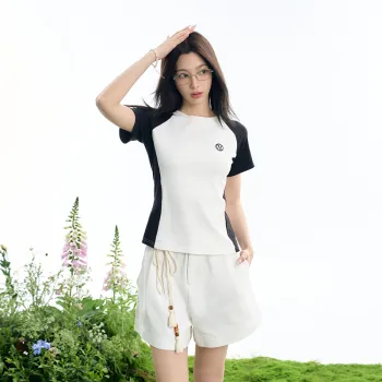 INSLIISA Raglan Sleeve T Shirt Women's Black White