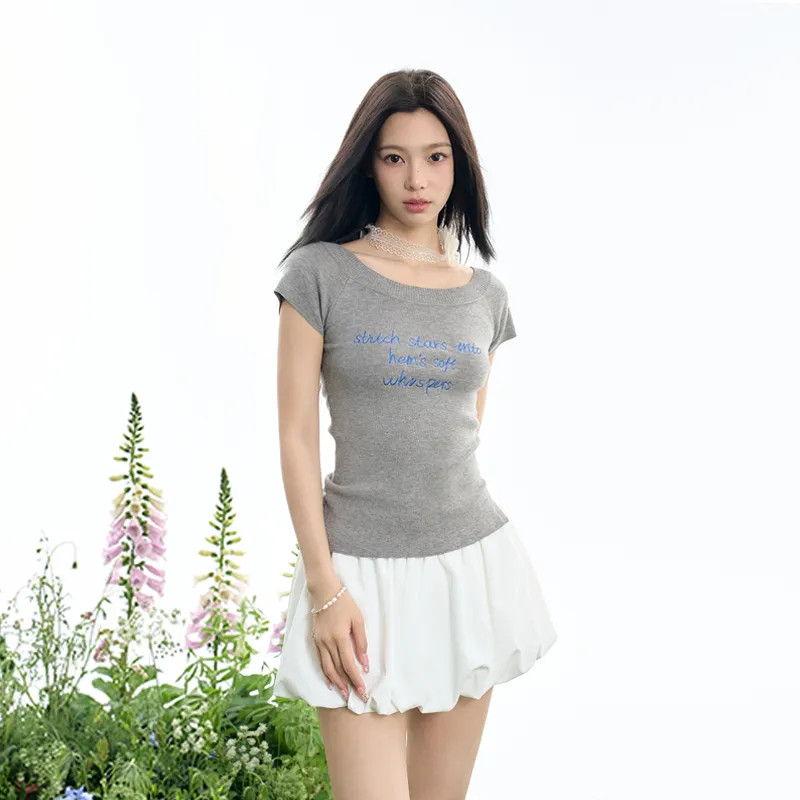 INSLIISA T Shirts Women's Gray-1