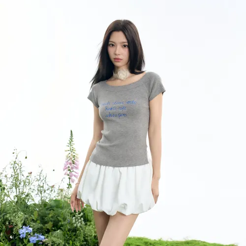 INSLIISA T Shirts Women's Gray