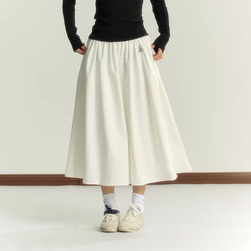 INSLIISA Casual Long Skirts Women's White-4