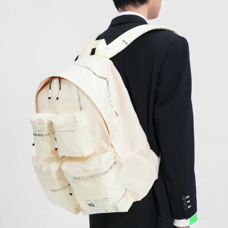 The MAD HATcher Polyamide Backpack Regular Unisex White-4