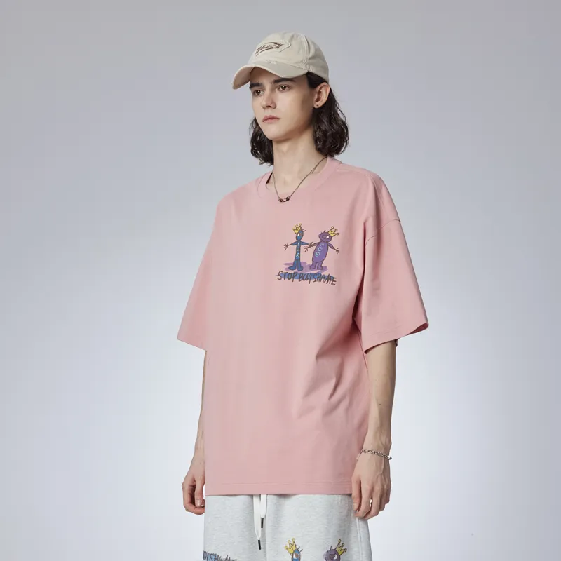 Guuka Short Sleeved T Shirts Unisex Pink-6