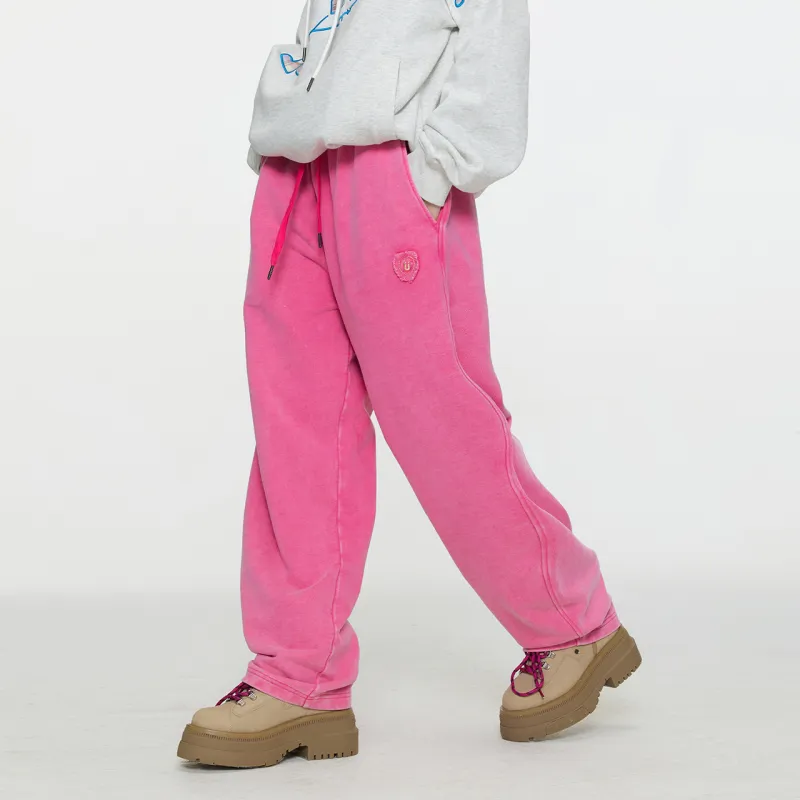 Guuka Casual Pants Unisex Rose Red-2