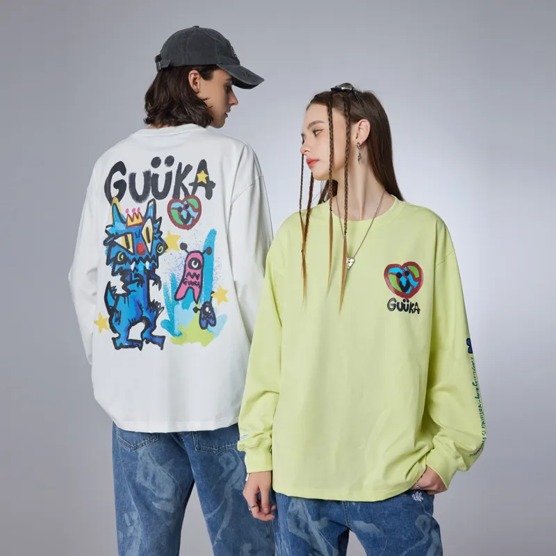Guuka Long Sleeved T Shirt Unisex Neon Yellow-10