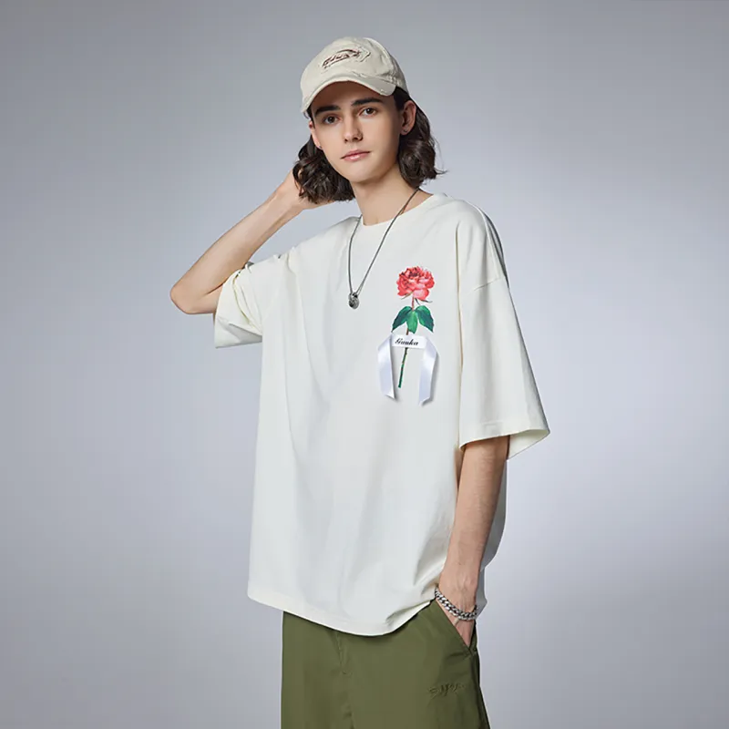 Guuka Short Sleeved T Shirts Unisex Cream White-8
