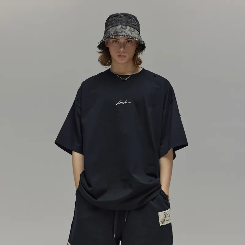 Guuka Short Sleeved T Shirts Men's Black-5