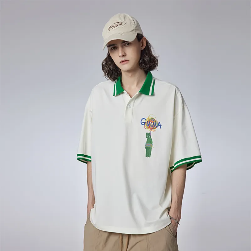 Guuka Polo Shirt Unisex Cream White-6
