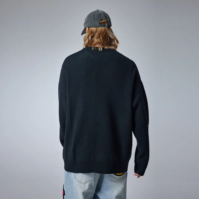Guuka Trendy Jacquard Crew Neck Sweater Unisex-3