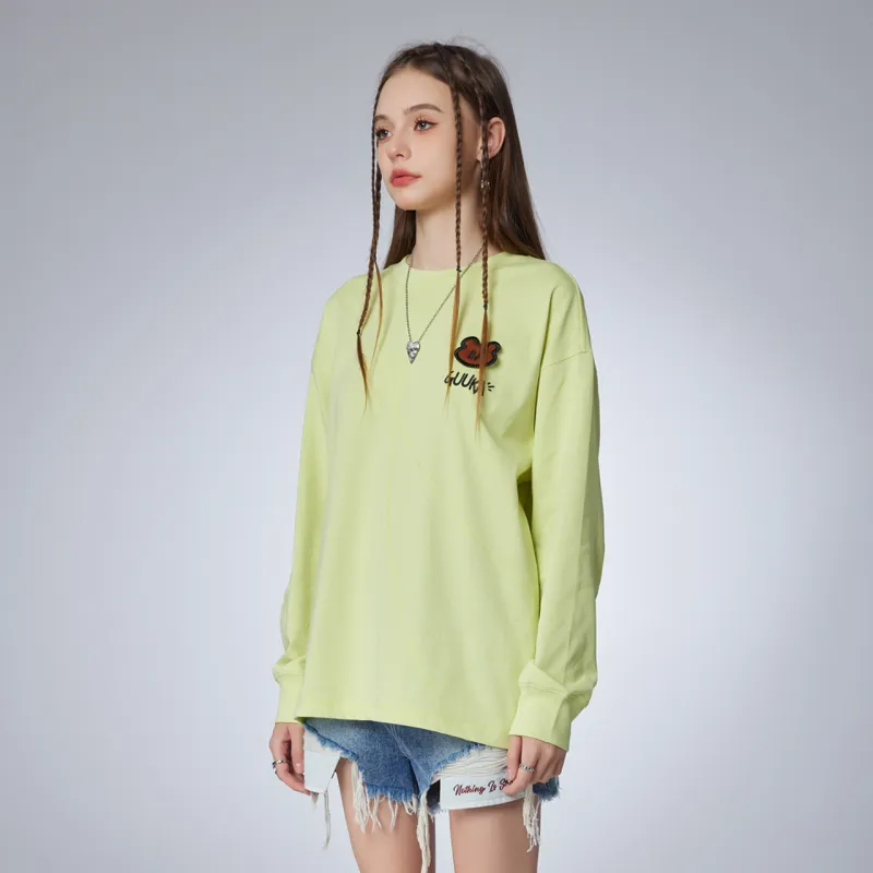 Guuka x AGAHO Long Sleeved T Shirt Unisex Neon Yellow-5